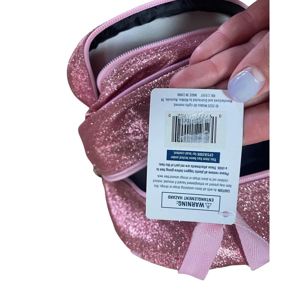 Wildkin‎ Pink Glitter Backpack Kids School Bag Shimmer Sparkle 15 Inch NWT